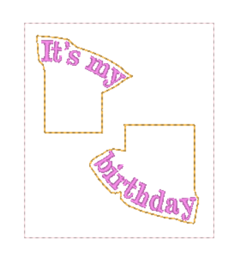 It's my Birthday Bow Loop Tabs  | Digital Embroidery File