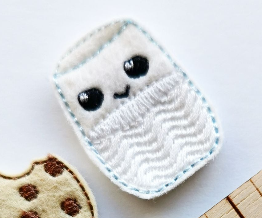 Glass of Milk feltie in 3 sizes   | Digital Embroidery File