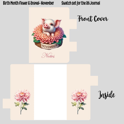 A6 Note Book Cover Collection ~ Birth Flower & Birth Animal