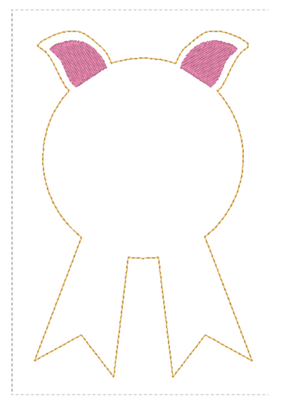 Pig Birthday Badge  | Digital Embroidery File