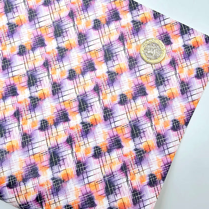 Pumpkin Plaid Leatherette