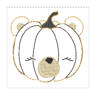 Pumpkin Animal Bear Feltie - in 2 sizes  | Digital Embroidery File