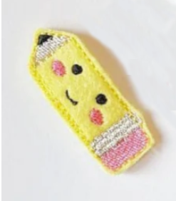 Kawaii School Pencil feltie in 3 sizes  | Digital Embroidery File