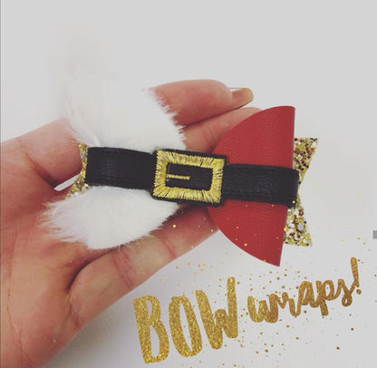 Santa Belt Bow Wraps / Strip of 3