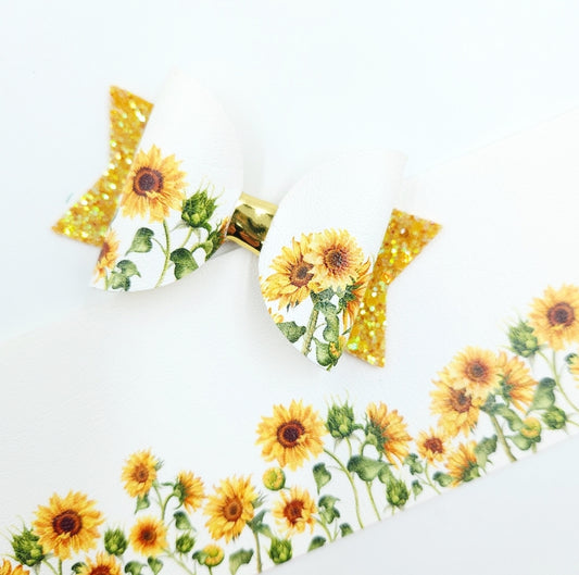 Sunflower Border Leatherette Fabric Roll