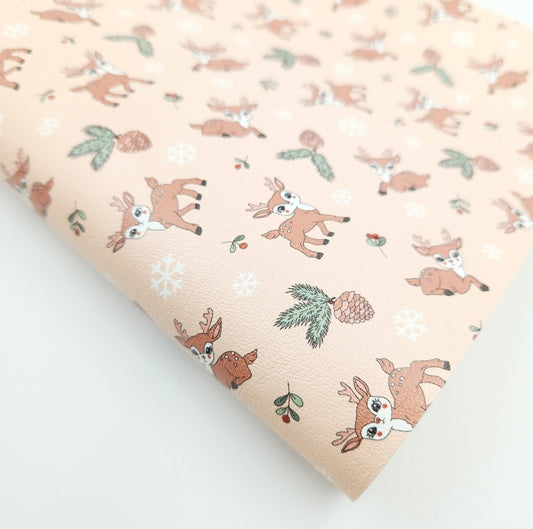 Cute Deer & Pine Cones Artisan Leatherette