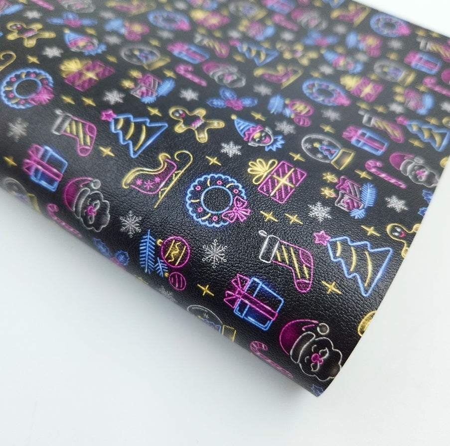 Neon Christmas Artisan Leatherette