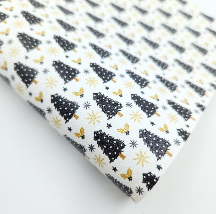 Black Christmas Trees Artisan Leatherette