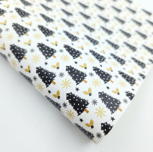 Black Christmas Trees Artisan Leatherette