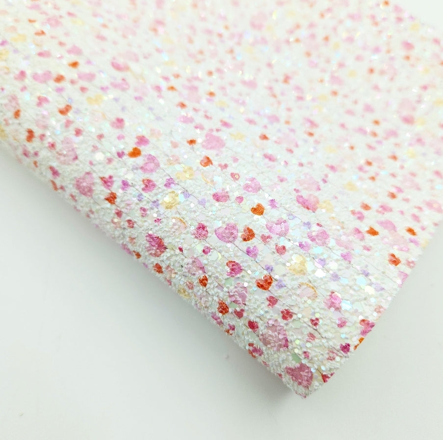 Heart Balloons Printed Chunky Glitter