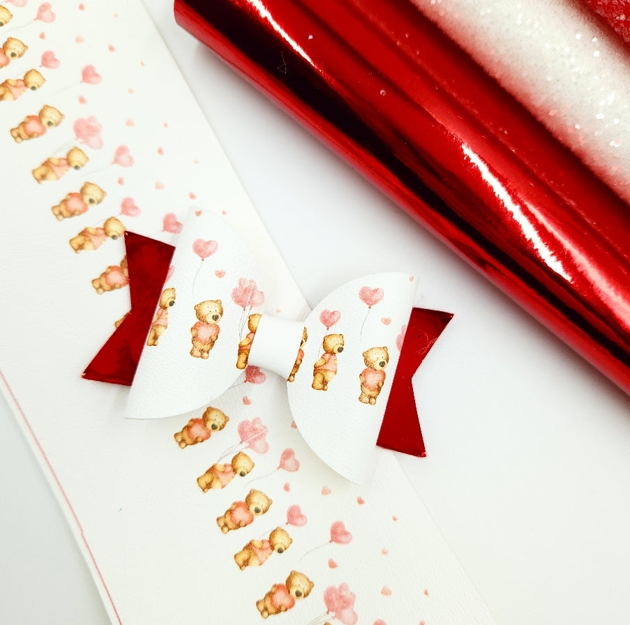 Teddy Love Border Leatherette Fabric Roll