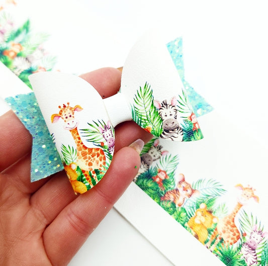 Safari Border Leatherette Fabric Roll