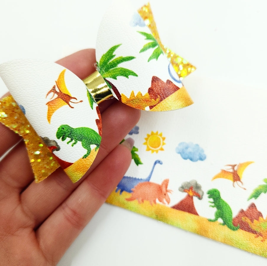 Dinosaur Border Leatherette Fabric Roll
