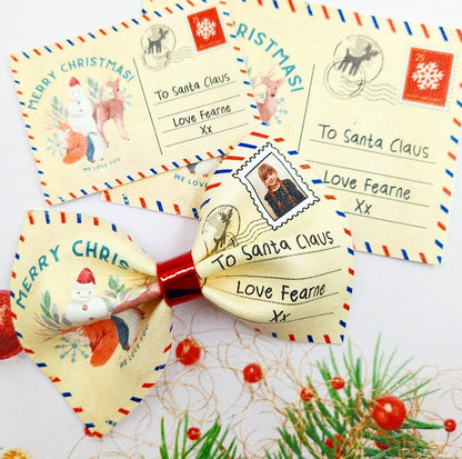 Personalised Letter to Santa Leatherette Pinch Bows