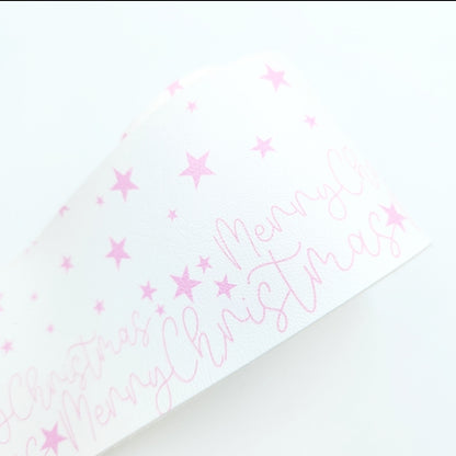 Merry Christmas Words Leatherette Fabric Roll