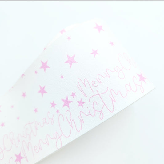 Merry Christmas Words Leatherette Fabric Roll