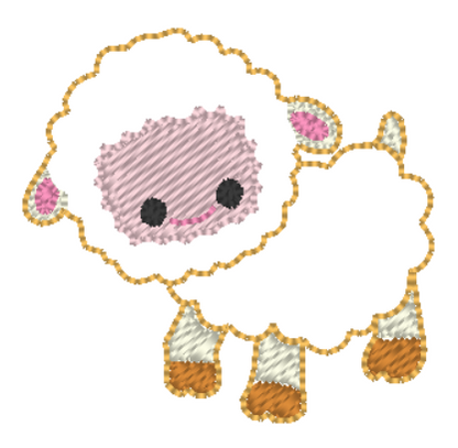Farm sheep feltie 3 sizes | Digital Embroidery File