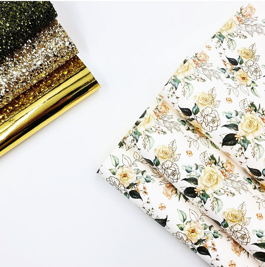 Ivory Floral Artisan Leatherette