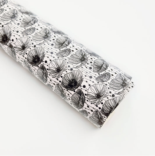 Monochrome Poppy Artisan Leatherette