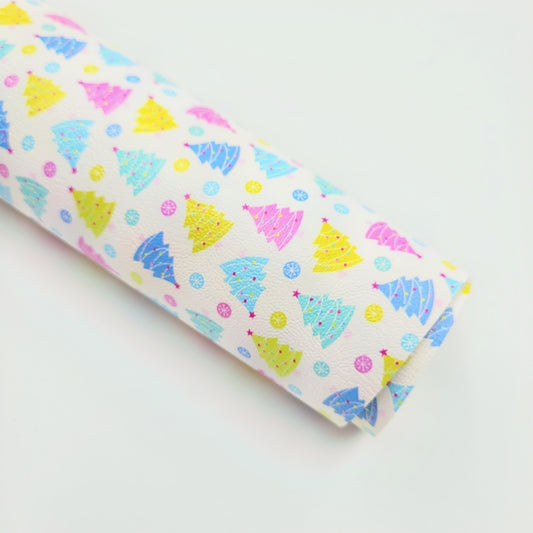 Colourful Christmas Trees Artisan Leatherette