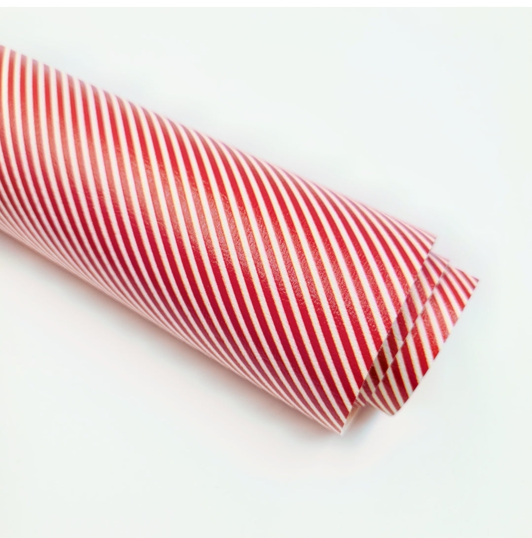 Candy Cane Red & White Artisan Leatherette