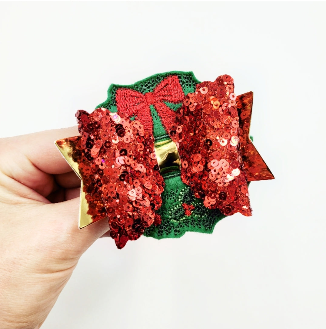 Holly Wreath Bow Centre
