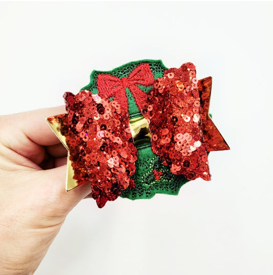 Holly Wreath Bow Centre