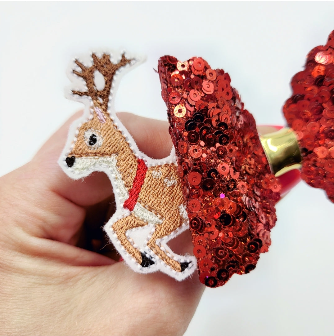 Reindeer Sleigh Bow Tails