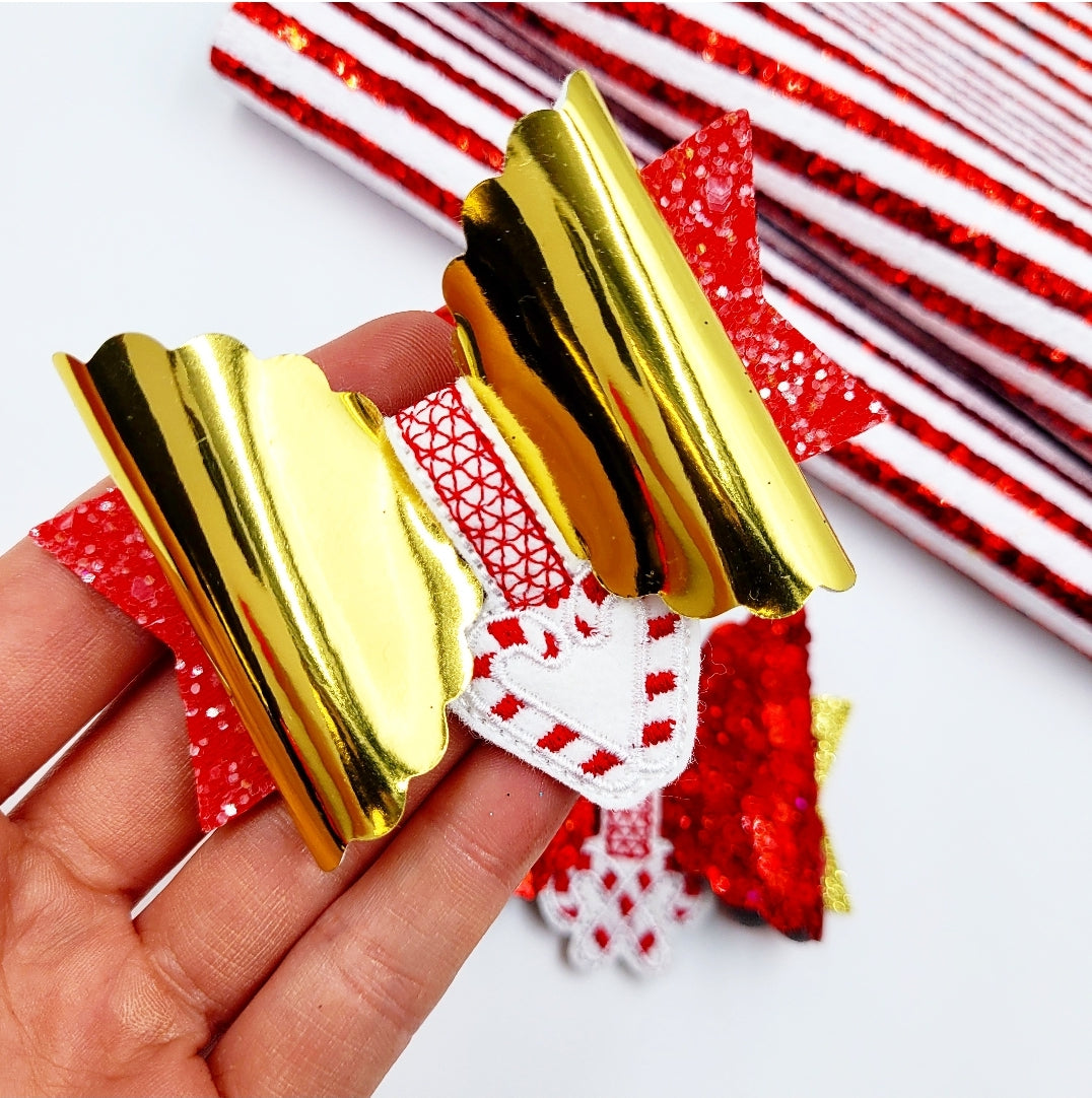 Candy Cane Bow Peeker