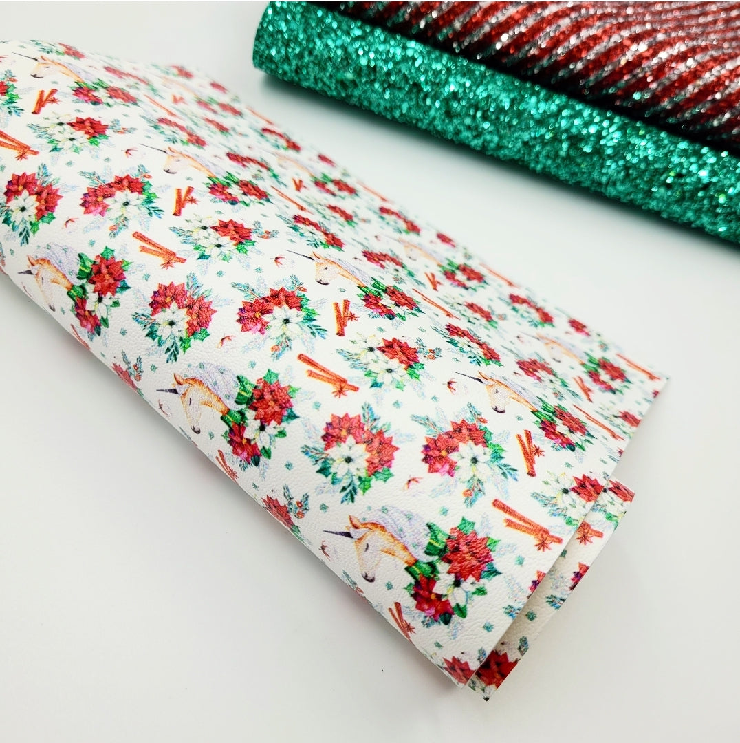 Unicorn Poinsettia Artisan Leatherette