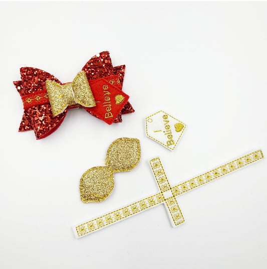 Gift Wrapped Bow and Gift Tag Version 2