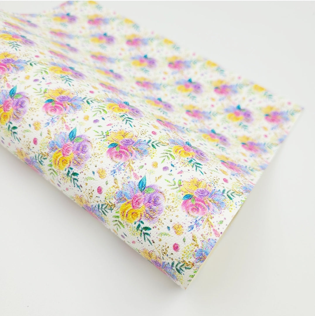 Pastel & Gold Floral Artisan Leatherette