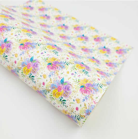 Pastel & Gold Floral Artisan Leatherette