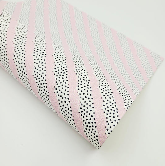 Pink Stripe on Dotty Artisan Leatherette