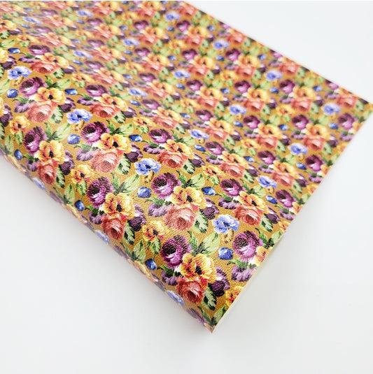 Mustard Floral Artisan Leatherette