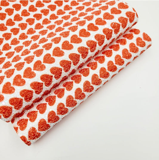 Red Hearts Chunky Glitter