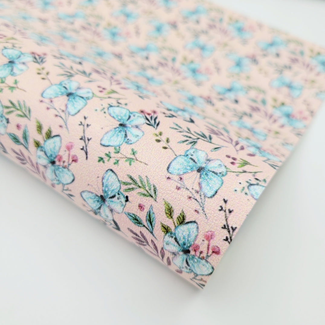 Blue Butterflies Artisan Leatherette