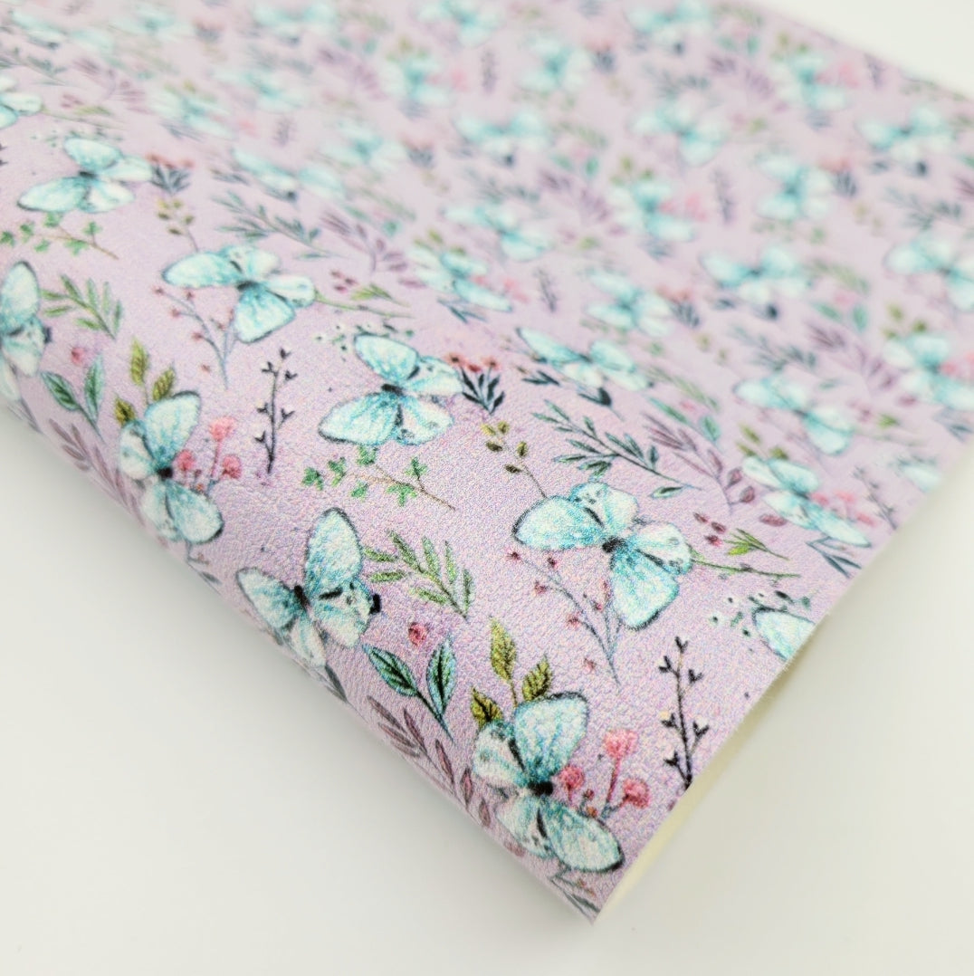 Blue Butterflies Artisan Leatherette