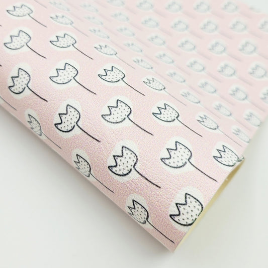 Dotty Roses on Pink Artisan Leatherette