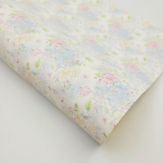 Delicate Pastel Flowers Artisan Leatherette
