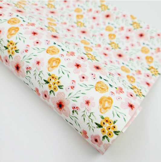 Peach Floral Artisan Leatherette