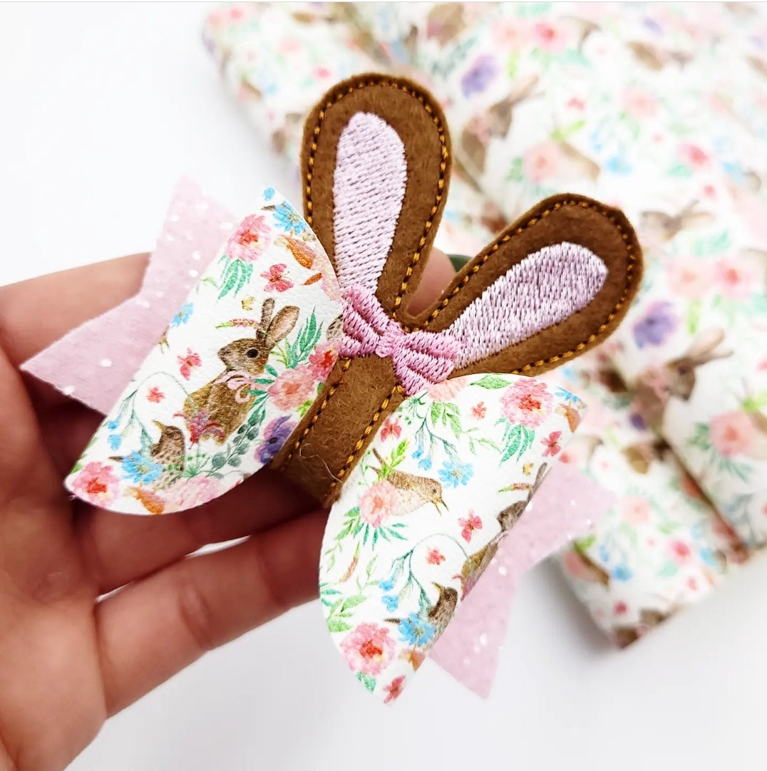 Chocolate Bunny Ear Bow Peeker