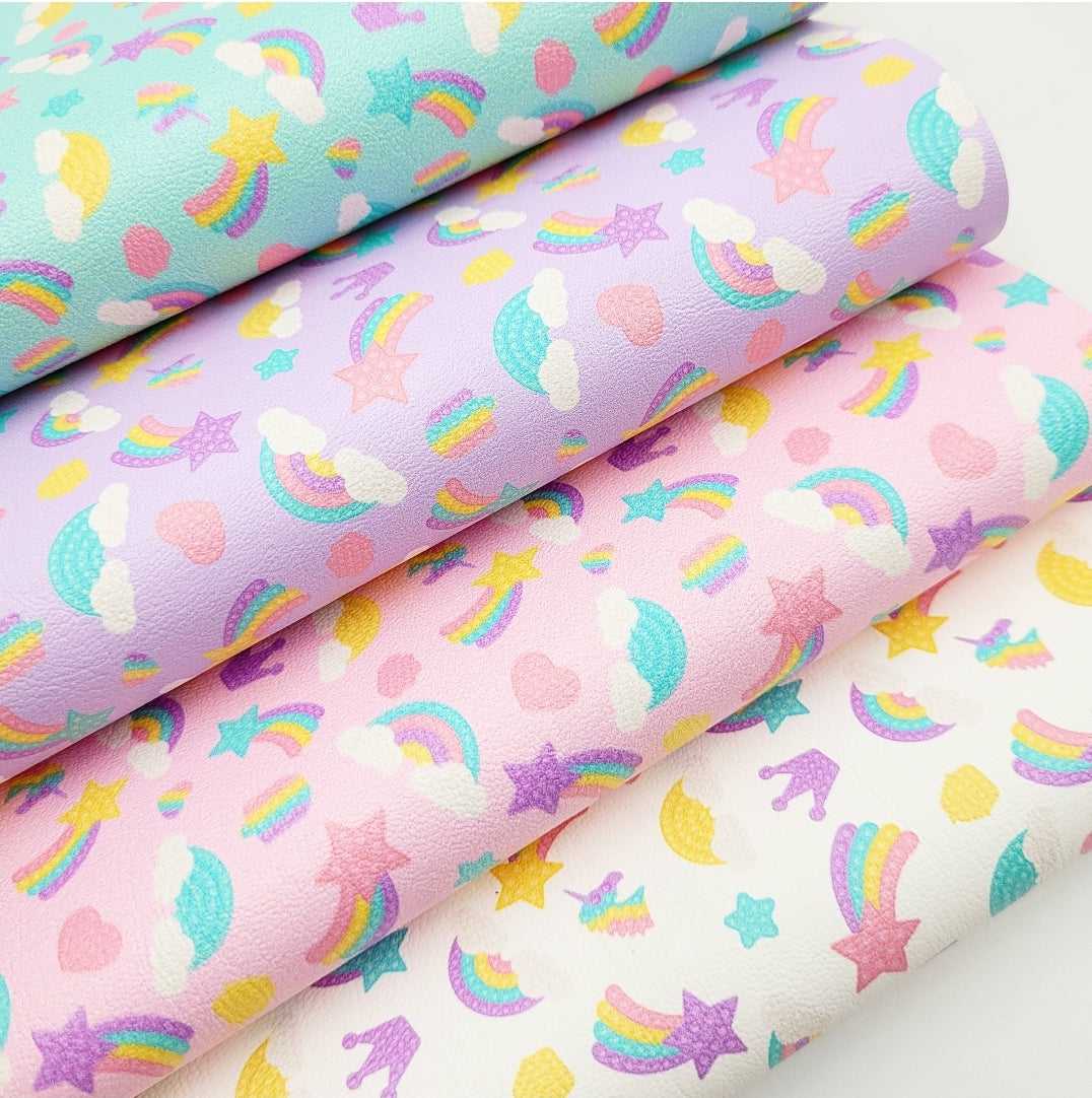 Poppit Pastel Stars and Rainbows Artisan Leatherette