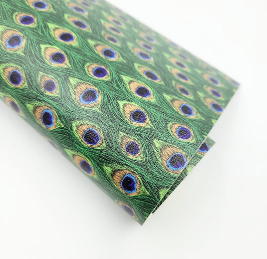 Peacock Tail Feather Artisan Leatherette