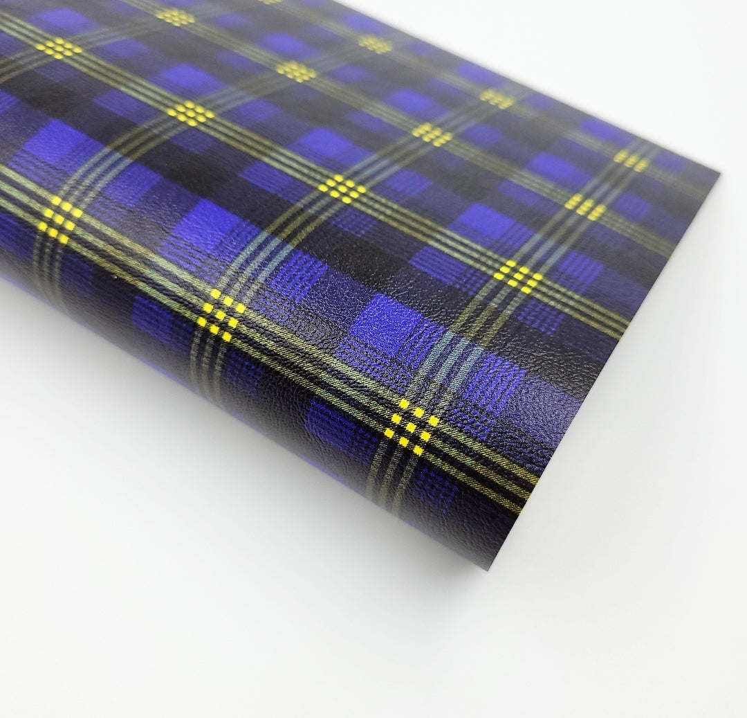 Yellow & Blue Plaid Artisan Leatherette