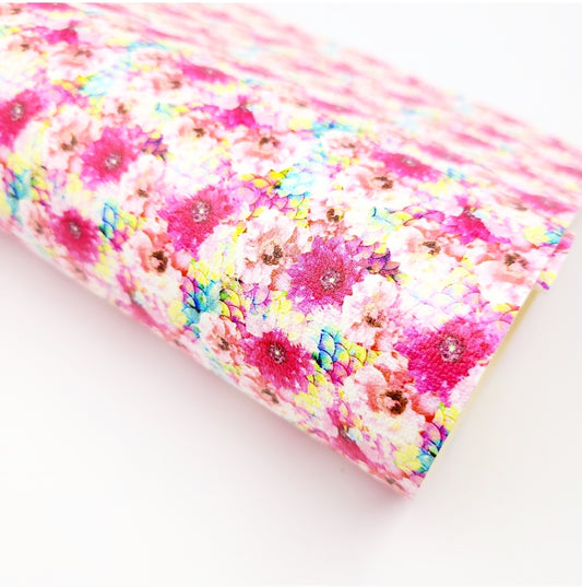 Dragon Scales & Floral Artisan Leatherette