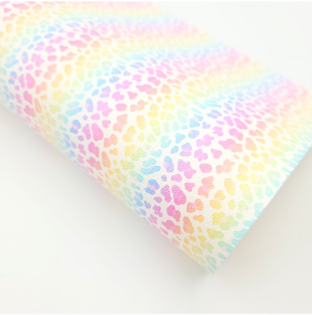 Ombre Rainbow Leopard Artisan Leatherette
