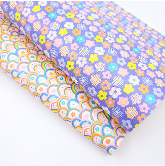 Whimsical Daisy & Rainbow Artisan Leatherette
