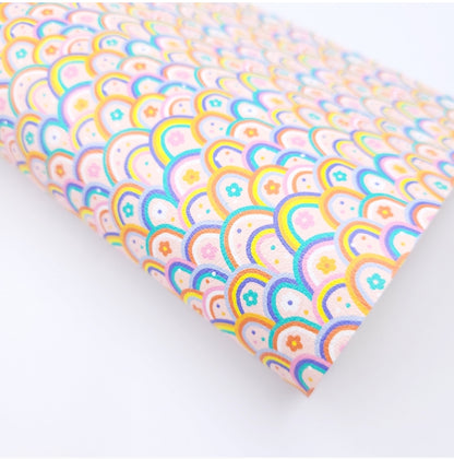 Whimsical Daisy & Rainbow Artisan Leatherette