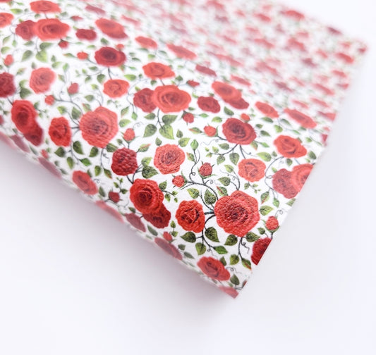 English Red Roses Artisan Leatherette